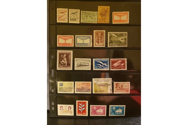 Argentina Airmail Stamps Lot of 48 - MNH - see details for list