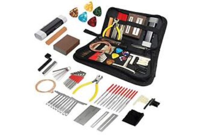 72PCS Guitar Tool Kit，Professional Guitar Repairing Maintenance Tool Kit with...