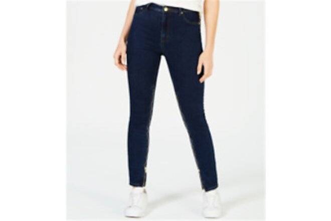 La La Anthony Women's Power Zip Stiletto High Rise Skinny Jeans Blue Size 8