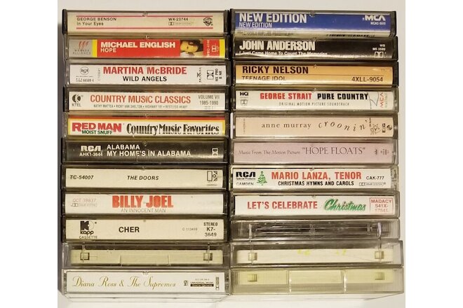 Cassette Tapes Lot 22 with Asst Artists 1970s-1990s