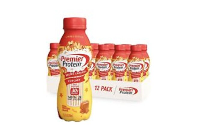 :.Premier Protein Shake, Salted Caramel Popcorn 🍿 11.5 Fl Oz, 12 Ct.: