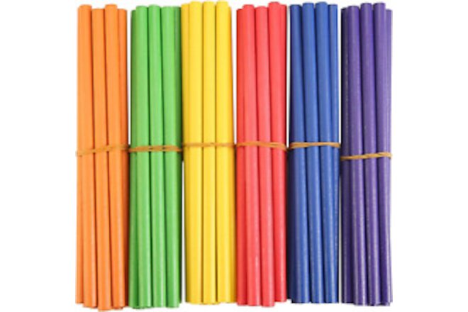 60 Pcs Rhythm Sticks for Kids Bulk, Wood Music Lummi Sticks, 6 Colors
