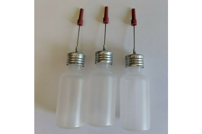 3 pcs. Refillable Precision Bottle Oiler 1/2 oz. - NO OIL, Needle Tip, Guns etc.