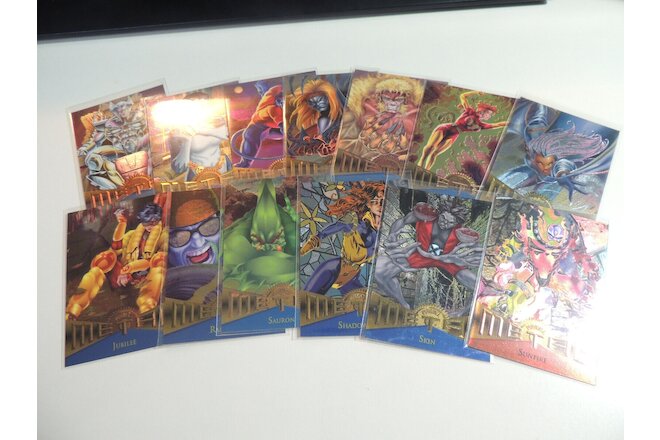 Marvel Metal Trading Card Lot of 13 - 1995 - Storm Phoenix Sabretooth Omega Red+