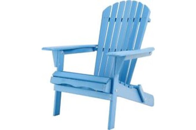 Folding Adirondack Chair, Partial Pre-Assembled Wood 1-Pack-Standard, Blue