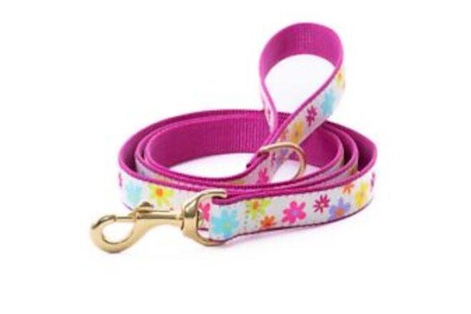 Up Country Dog Leash with D-ring Spring Fever Pink Flower Made In USA 5 Foot