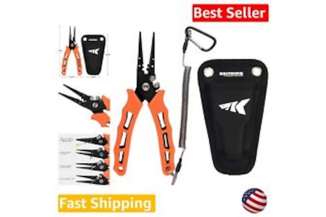 Professional Saltwater-Resistant Fishing Pliers with Multi-Function Jaws