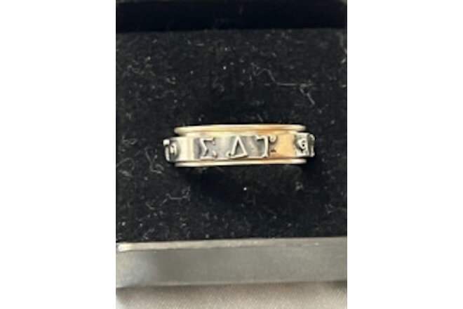 Sigma Delta Tau Sterling Silver SPINNER Ring size 8 LICENSED RETIRED