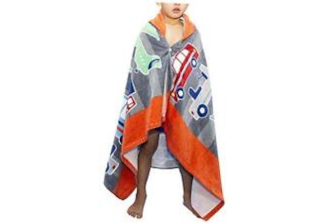 Kids Beach Towels Cotton Hooded Cloak Bath Towel Cape Towel for Girls A-plane