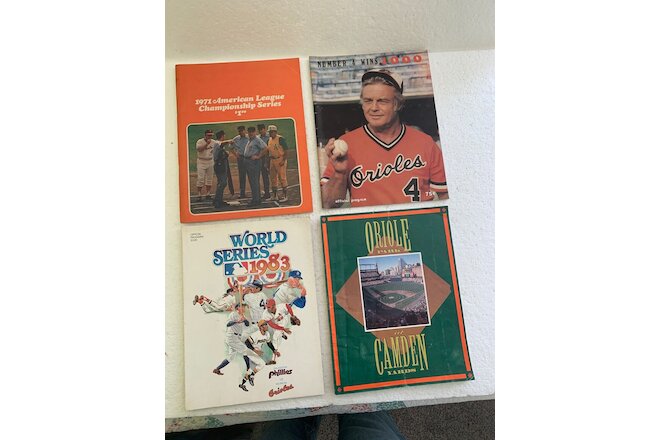 4 Vintage Baltimore Orioles Programs Lot* (See Below) (1971, 1979, 1983, 1992)