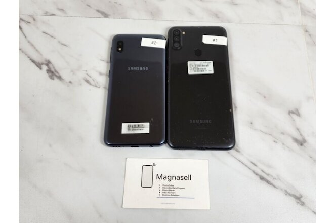 LOT OF 2 Samsung Galaxy A11/A10E (SM-A115AZ/SM-A102U) Black - Bad LCD, READ*