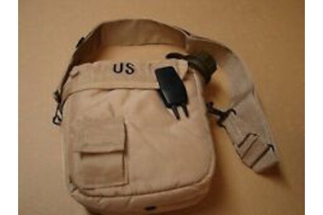 US Military Collapsible Water Canteen & Cover Pouch Desert Tan 2 QT w/Strap