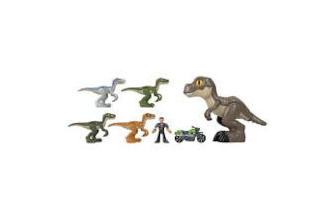 Jurassic World Owen Grady with Raptors and T. rex Dinosaurs, Raptor Raid