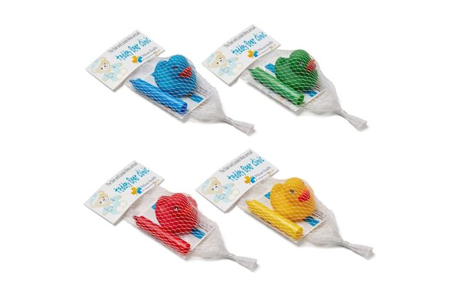 Promotional Bathtub Crayons with Rubber Duck Printed Hangtag with Your Imprint