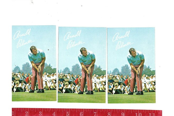 3 early 1960's Arnold Palmer Putting courses & driving Range post cards unused