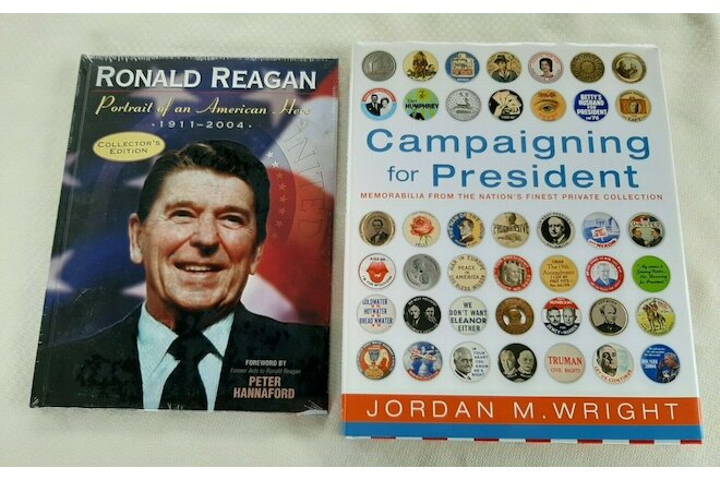 CAMPAIGNING FOR PRESIDENT HARDCOVER BOOK & RONALD REAGAN AMERICAN HERO BOOK