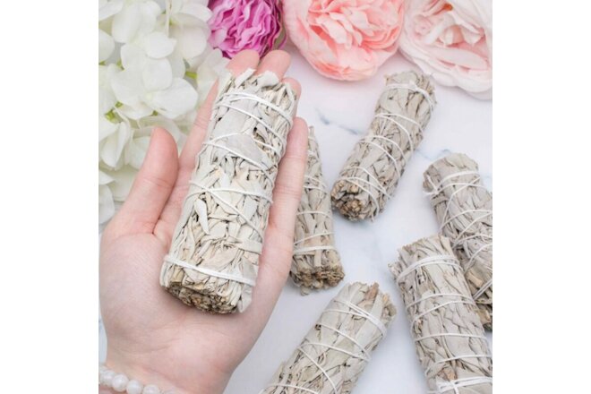 10X Cali White Organic Sage Smudge 4''-5'' Wands House Cleansing Negativity