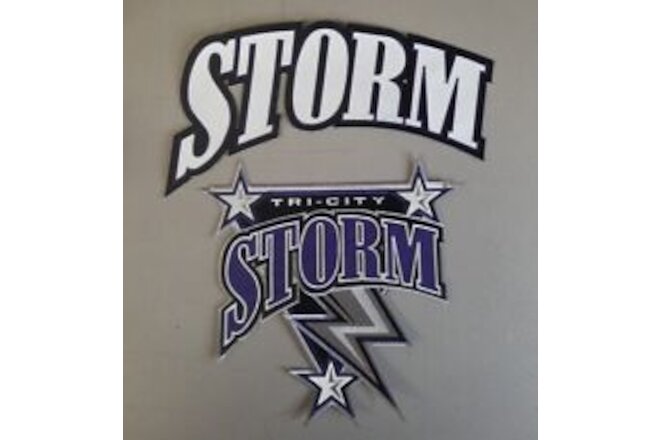 2X Tri City Storm USHL Throwback Minor League Hockey Jersey Jacket Patch 13" Set