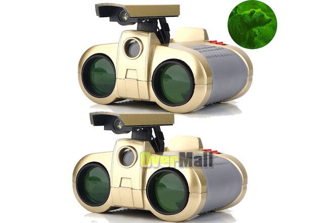 2pcs Night Vision Surveillance Scope Binoculars Telescope Pop-Up Light 4 X 30 MM