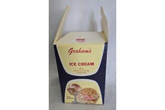 Vintage Grahams Ice Cream Half Gallon Container Grahams Ice Cream Co. Norfolk NE