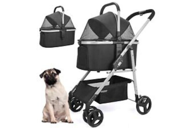 3-in-1 Dog Stroller for Small Medium Dogs Versatile Pet Stroller With Carrier