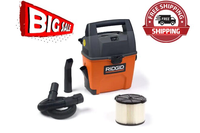Rigid Wet Dry Vacuum Small Portable Shop Vac Cleaner Hose Lightweight 3Gal. NEW