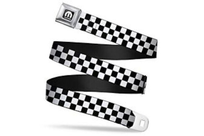 Men's Seatbelt Belt Checkered Mpf-w20304 1.5" Wide - 24-38 Inches in Length
