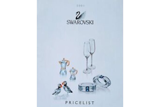 SWAROVSKI 2001 Silver/Memories Crystal PRICE LIST PIC'S•PRICES •ARTICLE NUMBERS