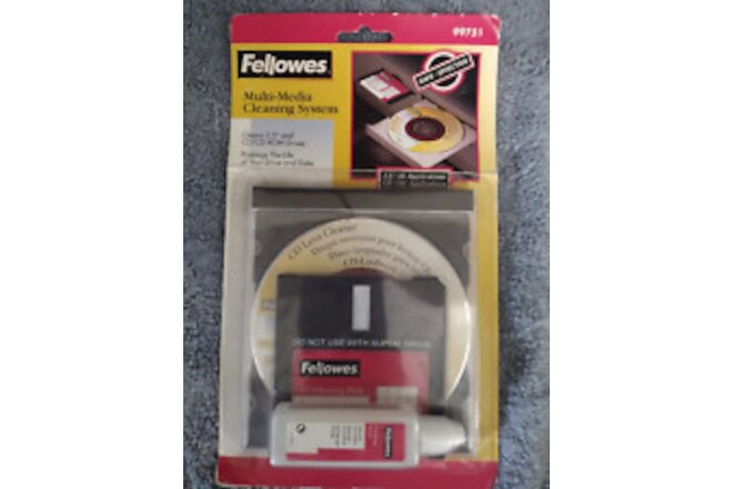 Fellowes Multi-Media Cleaning System 3.5" Disk CD DVD Drive 99751 - New, Sealed