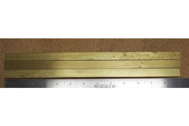 360 Solid Brass Flat Bars 3/8" (0.375) x 5/8" (0.625) x 13", (3) pieces -cutoffs