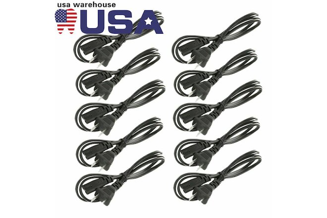 10pcs 2-Prong Port AC Power Cord Cable for Sony Playstation 4 PS4 PS2 PS3 Slim