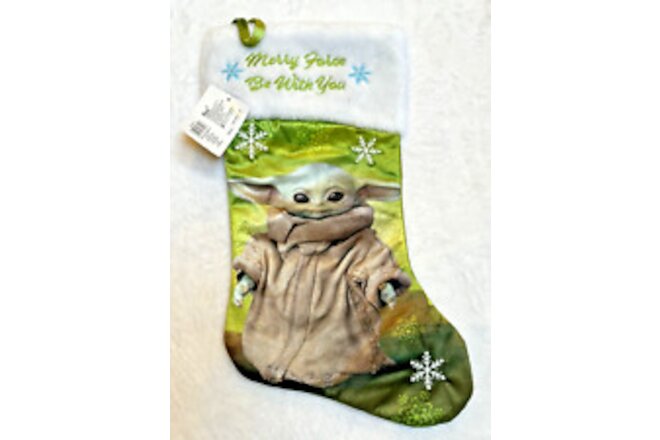 CUTE Star Wars Mandalorian Baby Yoda Plush Stocking 17" Merry Force Be With You