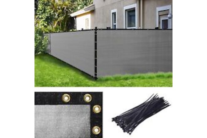 Amgo Custom Made 5' x 132' Grey Fence Privacy x Size, Gray