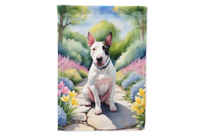 English Bull Terrier Spring Path Flag Canvas House Size DAC6620CHF