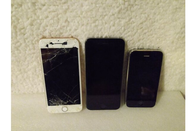 Bundle of Three Apple iPhone Models A1660 & A1586, A1303 For Parts/Repair Only