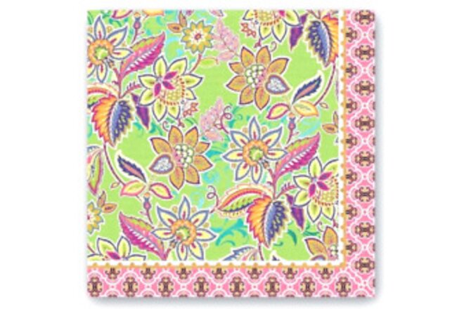 ✿ New MICHEL DESIGN WORKS 20 Picnic Luncheon Napkins GREEN FLORAL FLOWER 3-Ply