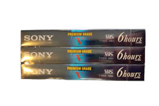 3 Sony VHS T-120 Brilliant Color and Sound-Made USA