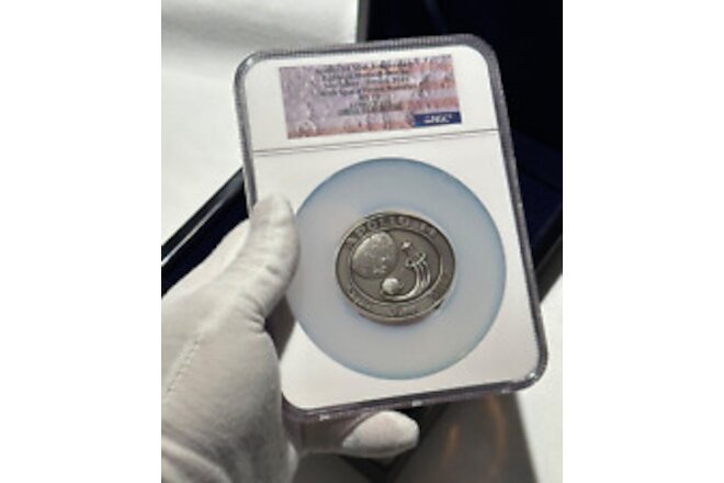Apollo 14 Mission Medallion 5oz silver Robbins Medal 2021 NGC MS-70 Space Flown