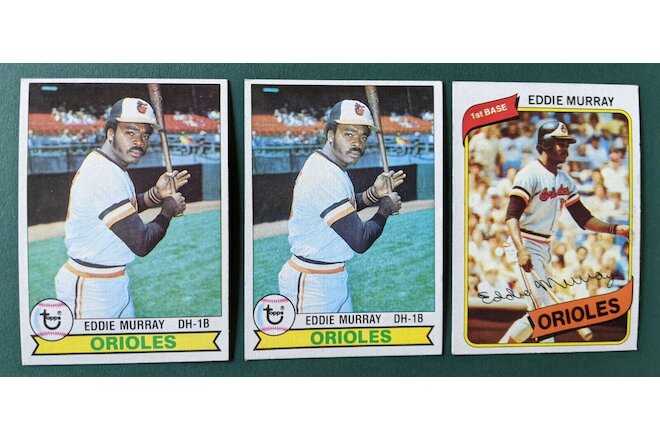 1979 1980 Topps - Eddie Murray HOF Lot of 3 Cards - Baltimore Orioles