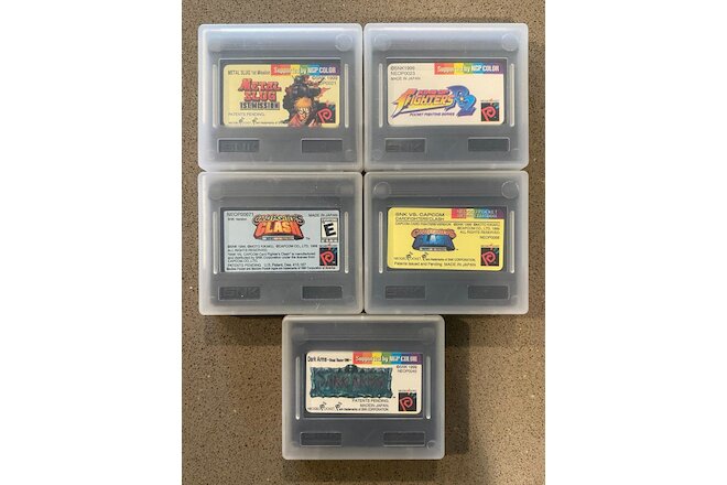 LOT of 5 NEO GEO Pocket Color games Tested and in Mint Condition NGPC