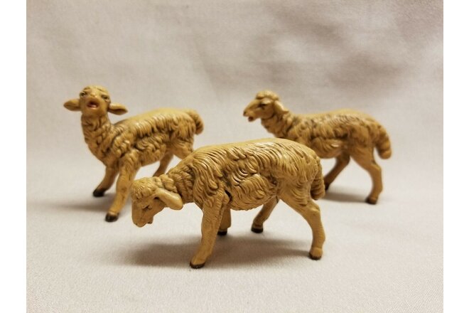 Vintage Fontanini Nativity Figurine - Set of 3 Sheep / Lambs - 5" Scale