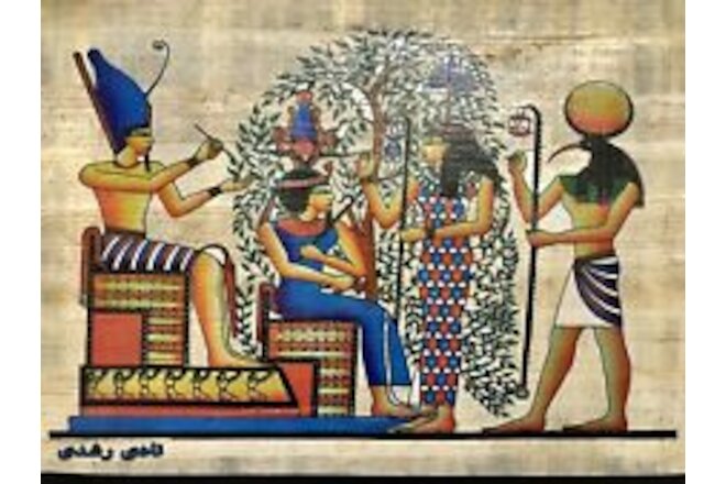 Handmade Egyptian papyrus-Nefertari's Journey to Life-8x12 “