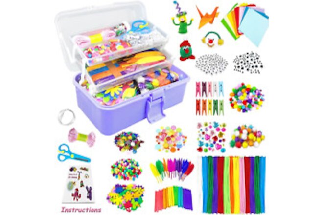 Arts and Crafts Supplies for Kids 1600Pcs DIY Craft Kits Art Supplies Materia...