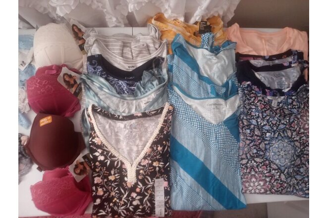 Wholesale Lot of 29 All NEW! Womens Clothing Tops, Panties, Bra's Resale NWT Lot