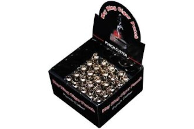 Display Box For 9mm Silver Punch Cutter On Key Chain, 24 Punch Cutters, Silver