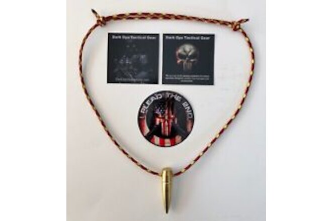 .50 Cal HOG TOOTH Sniper ..Brass ..Paracord ...Necklace ..+ 1 Decal  ..Marines