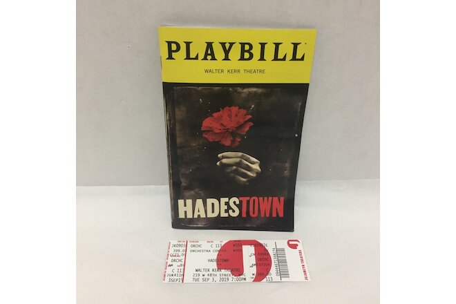 Hadestown Broadway Musical Souvenir Theatre Playbill and Ticket Stub