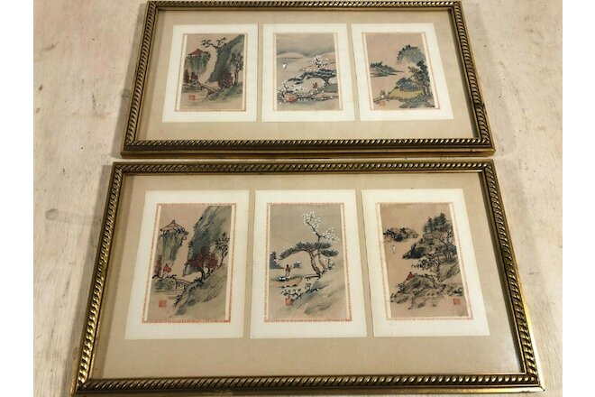 6 Framed Japanese Silk Screen Prints