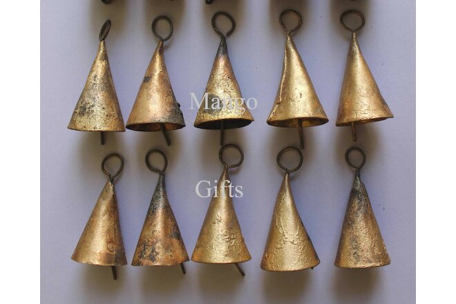 Handmade Decorative Tin Metal Bells 2" Home Decor Vintage X Mas Wholesale 12 Pc