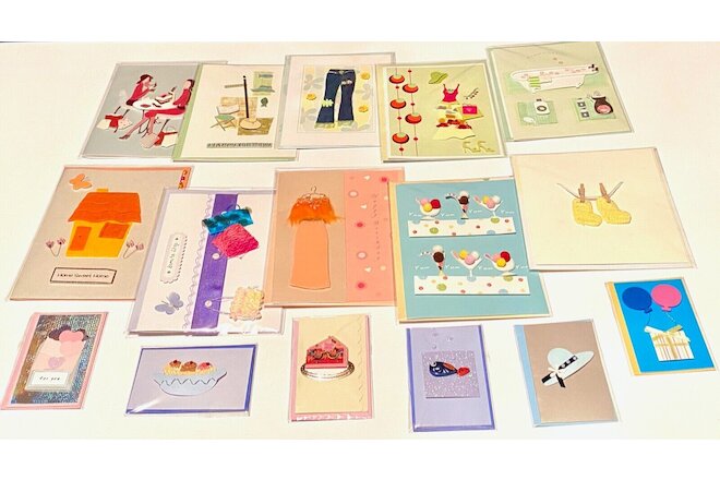Lot Of 16 BURGOYNE 3D Cards MIXED Elegant Hand Crafted Blank